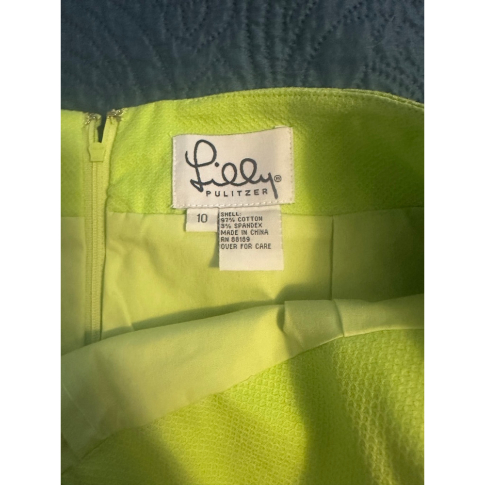 Women's Lilly Pulitzer Lime Green & Pink Tennis Player Mini Skirt Size 10